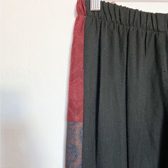 Donna Jessica Pants Womens 1 Black Patchwork‎ Elastic Waist Lagenlook Artsy Boho - Picture 2 of 6
